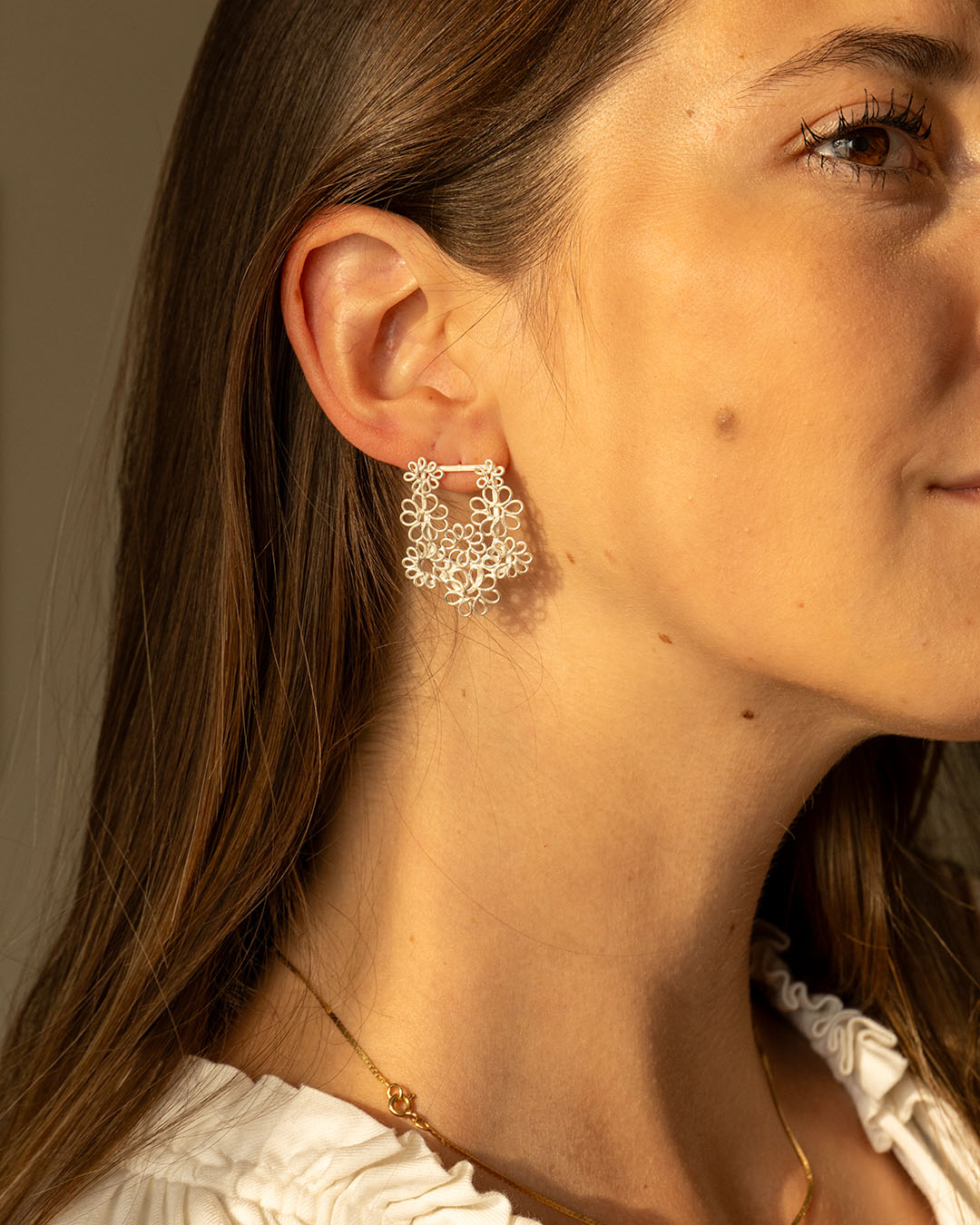 Lace Silver Filigree Earrings - Carla Movia