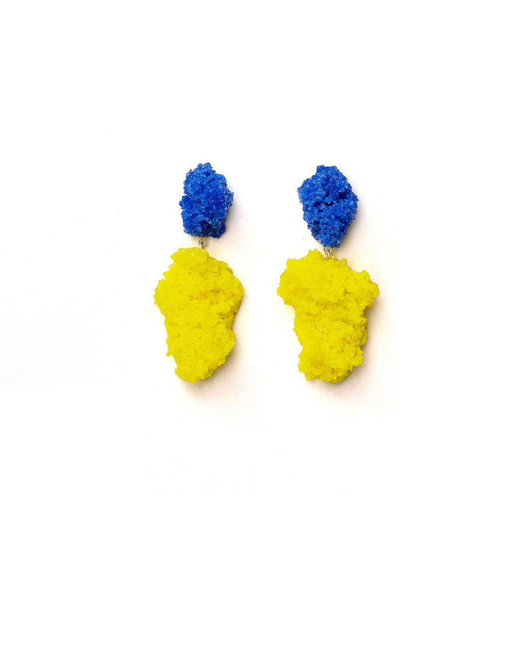 Double Sugar Earrings - Blue oxide and lemon yellow - Carla Movia