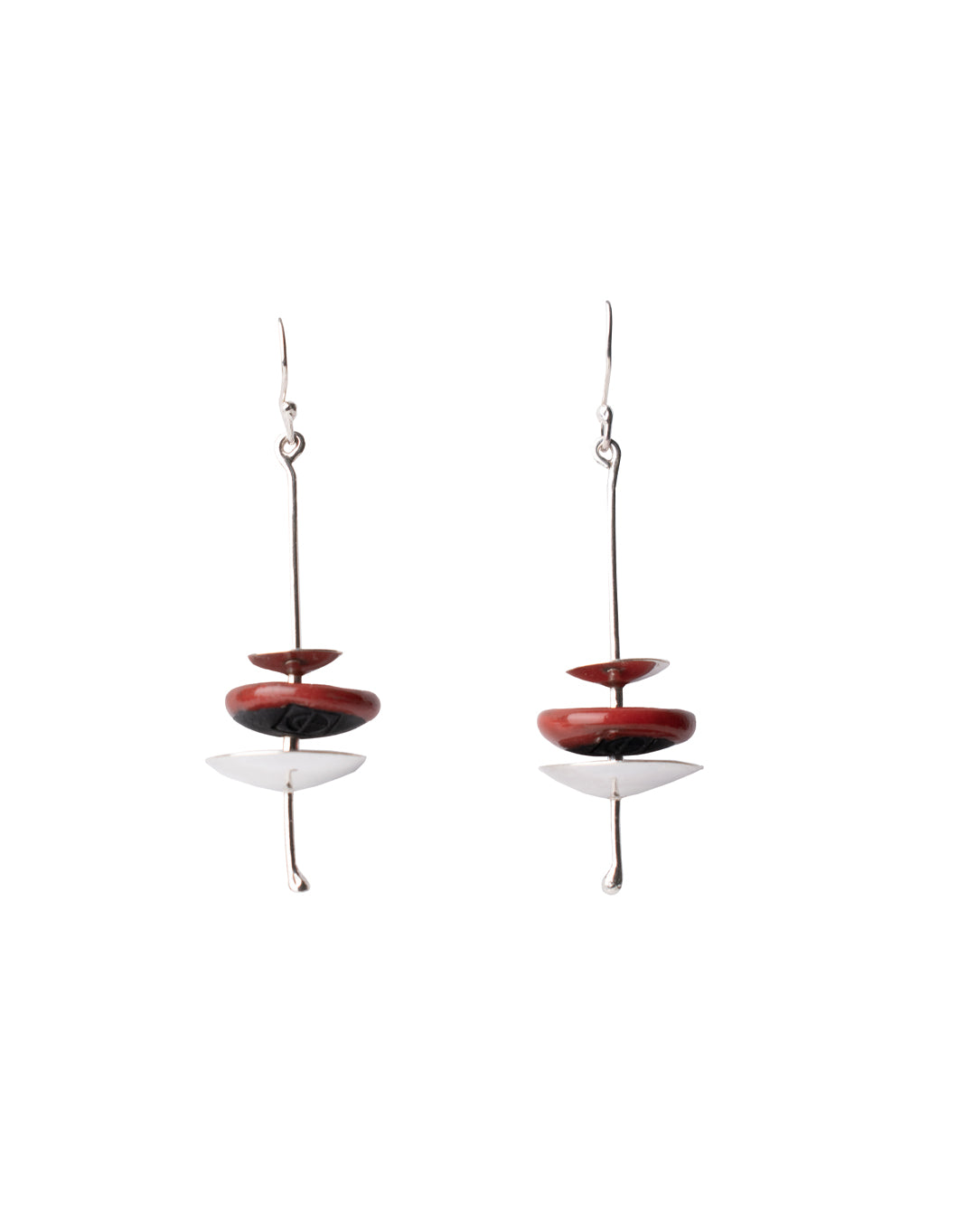 Hana Porcelain and Silver Earrings