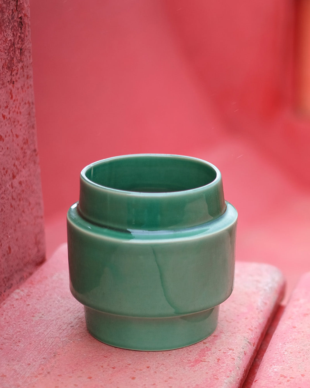 Vaso in ceramica smaltato Boia - Verde
