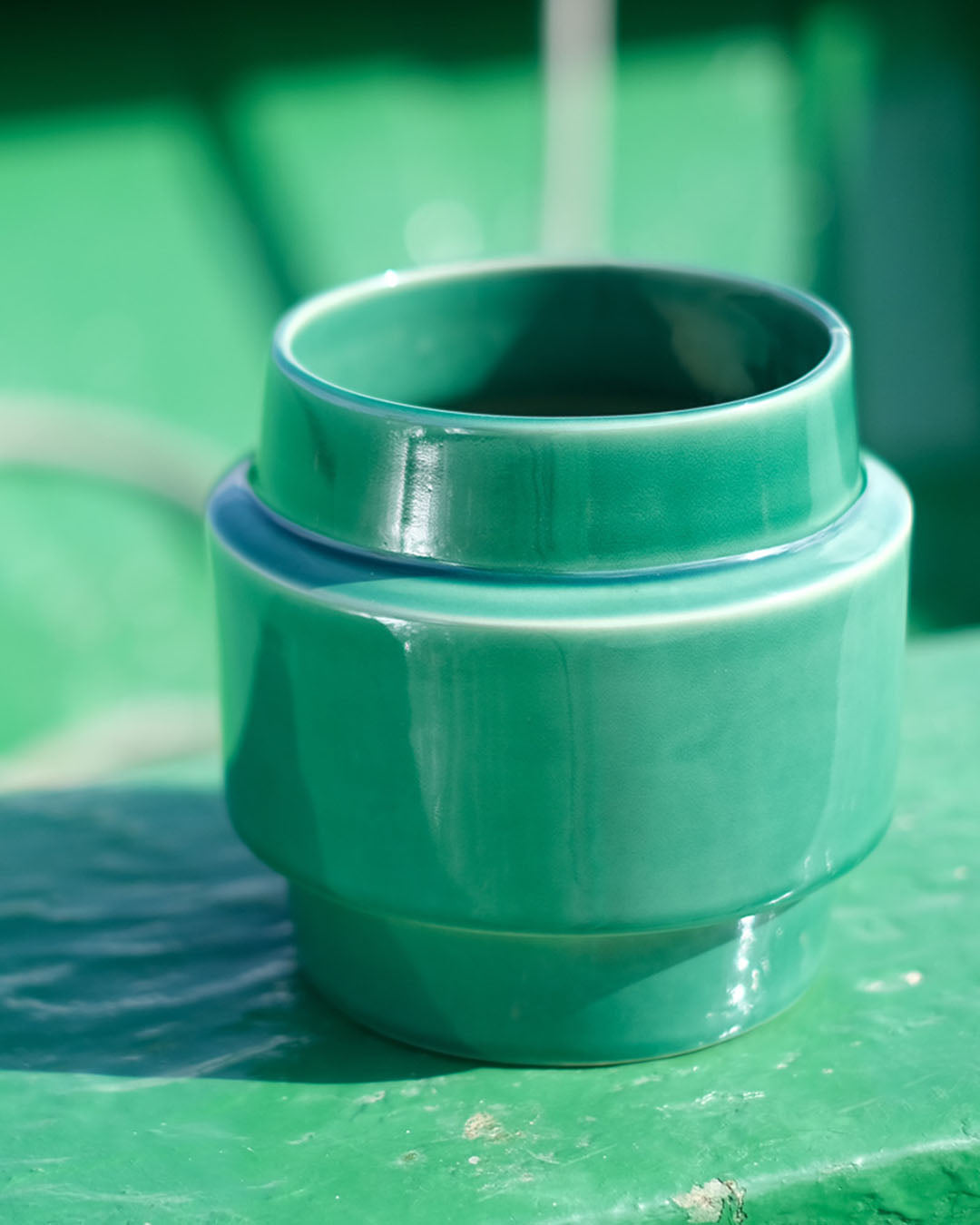 Vaso in ceramica smaltato Boia - Verde