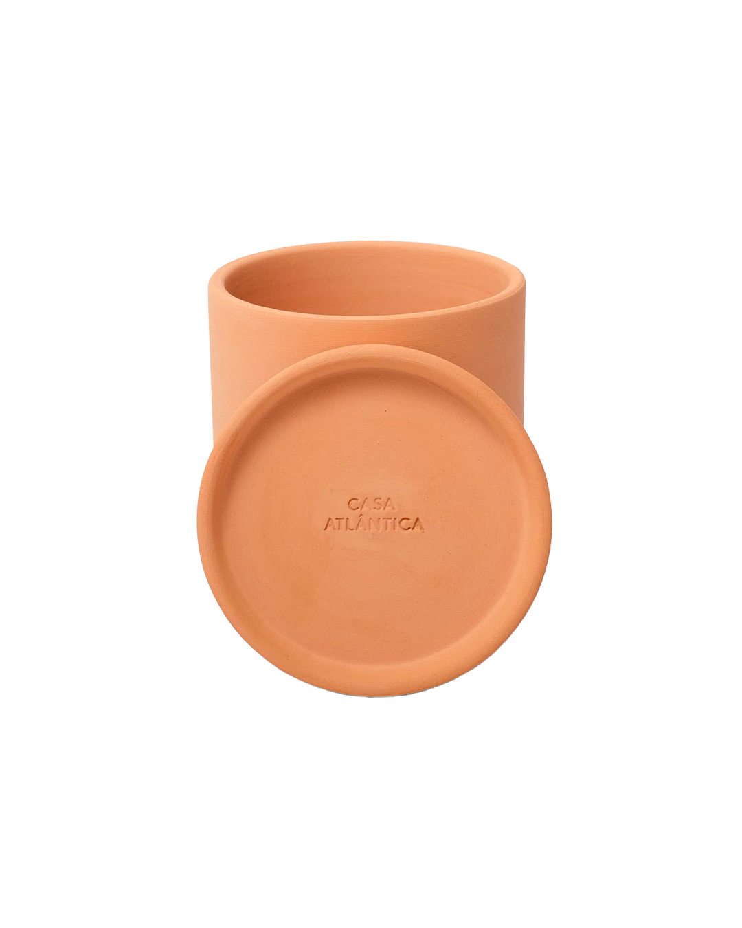 Natural clay pot with saucer – Small