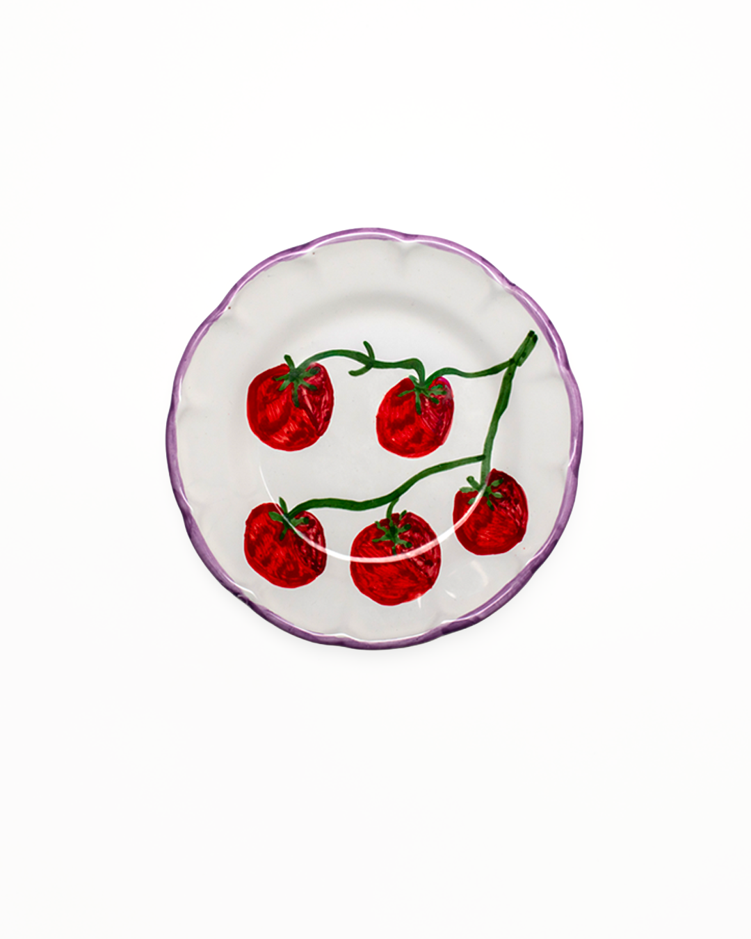 Tomato Breakfast Plate - Purple Rim