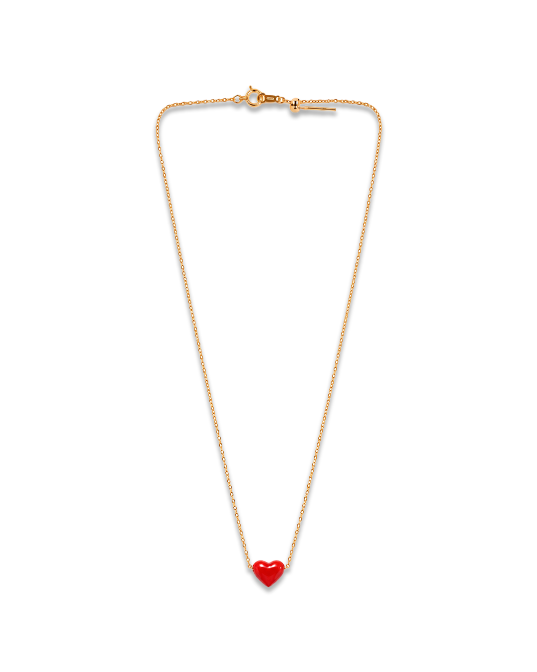 Porto Cervo Red Coral Heart Necklace