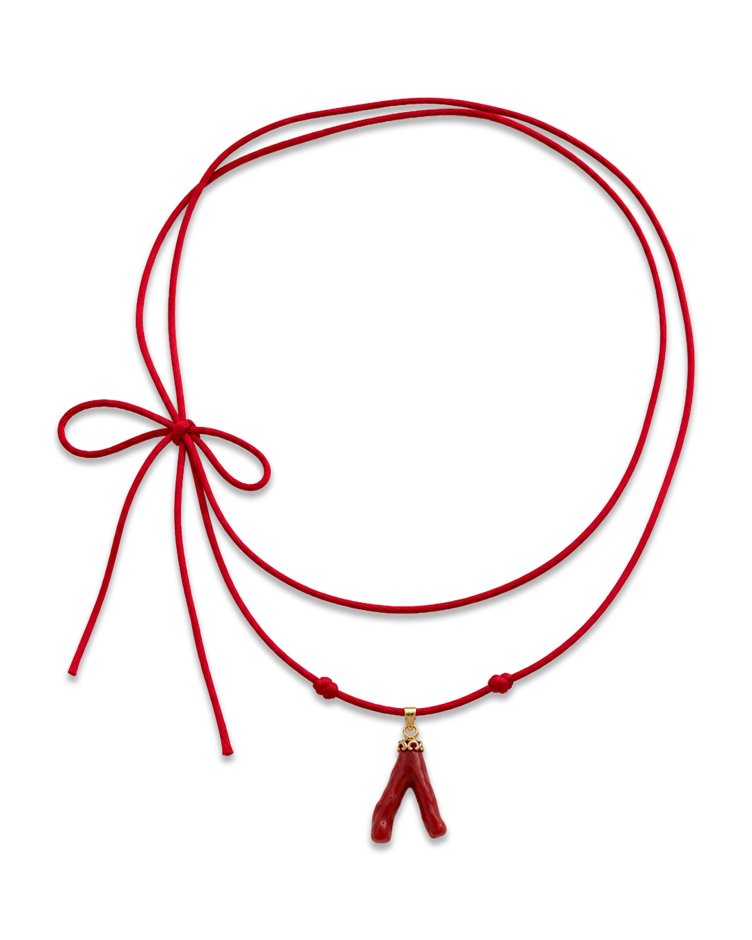 Custom Red Coral Thread Necklace