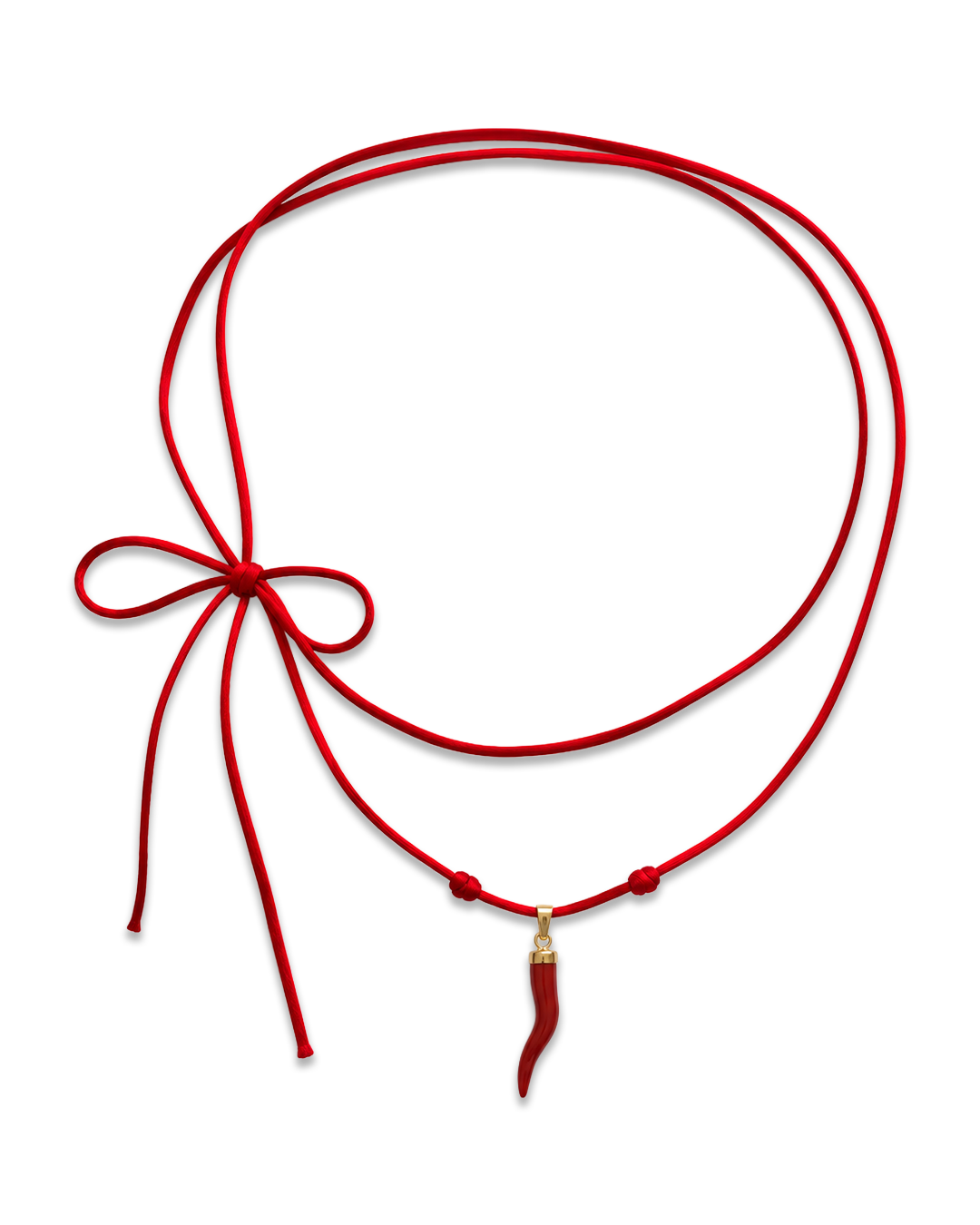 Custom Red Coral Thread Necklace