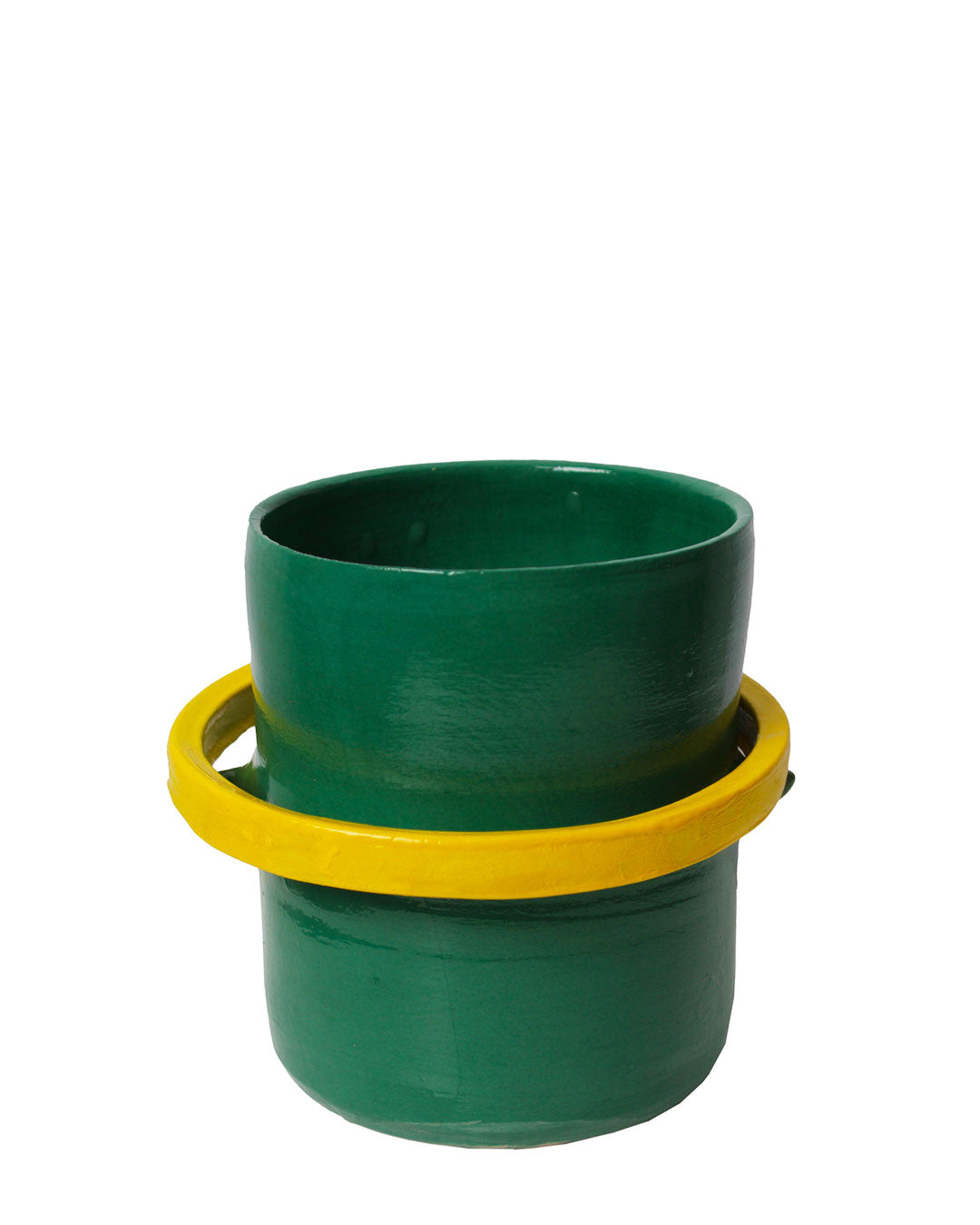 Paduang vase - Hunter green & yellow