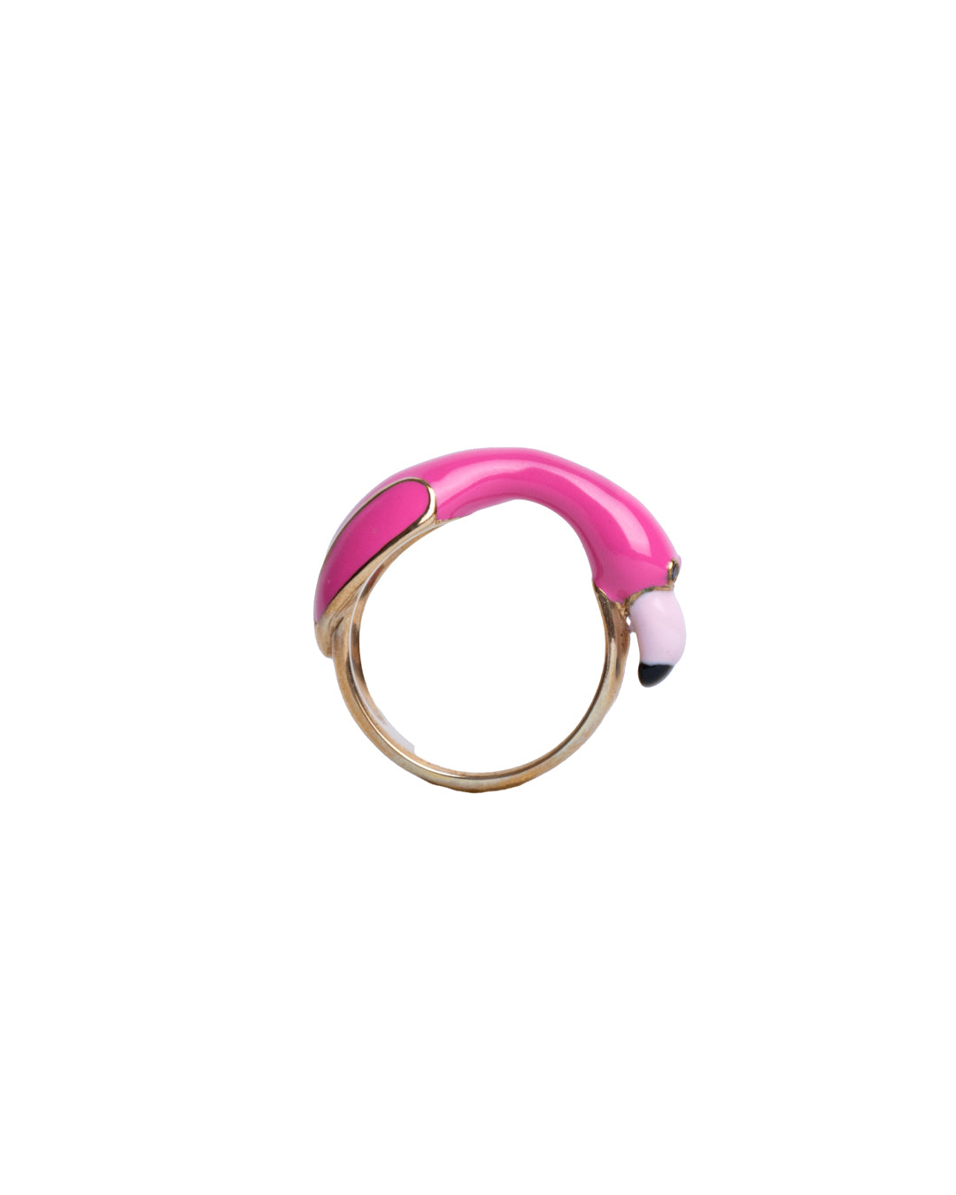 Flamingo pink ring handmade handcrafted