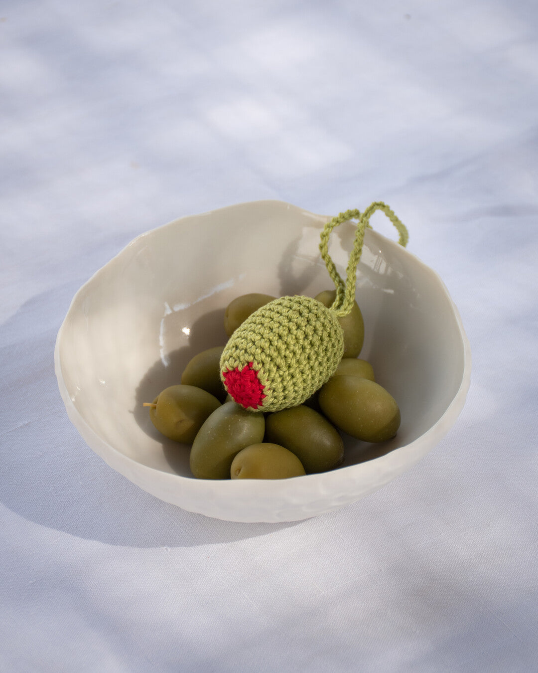 Salty Olive - crochet bag charm