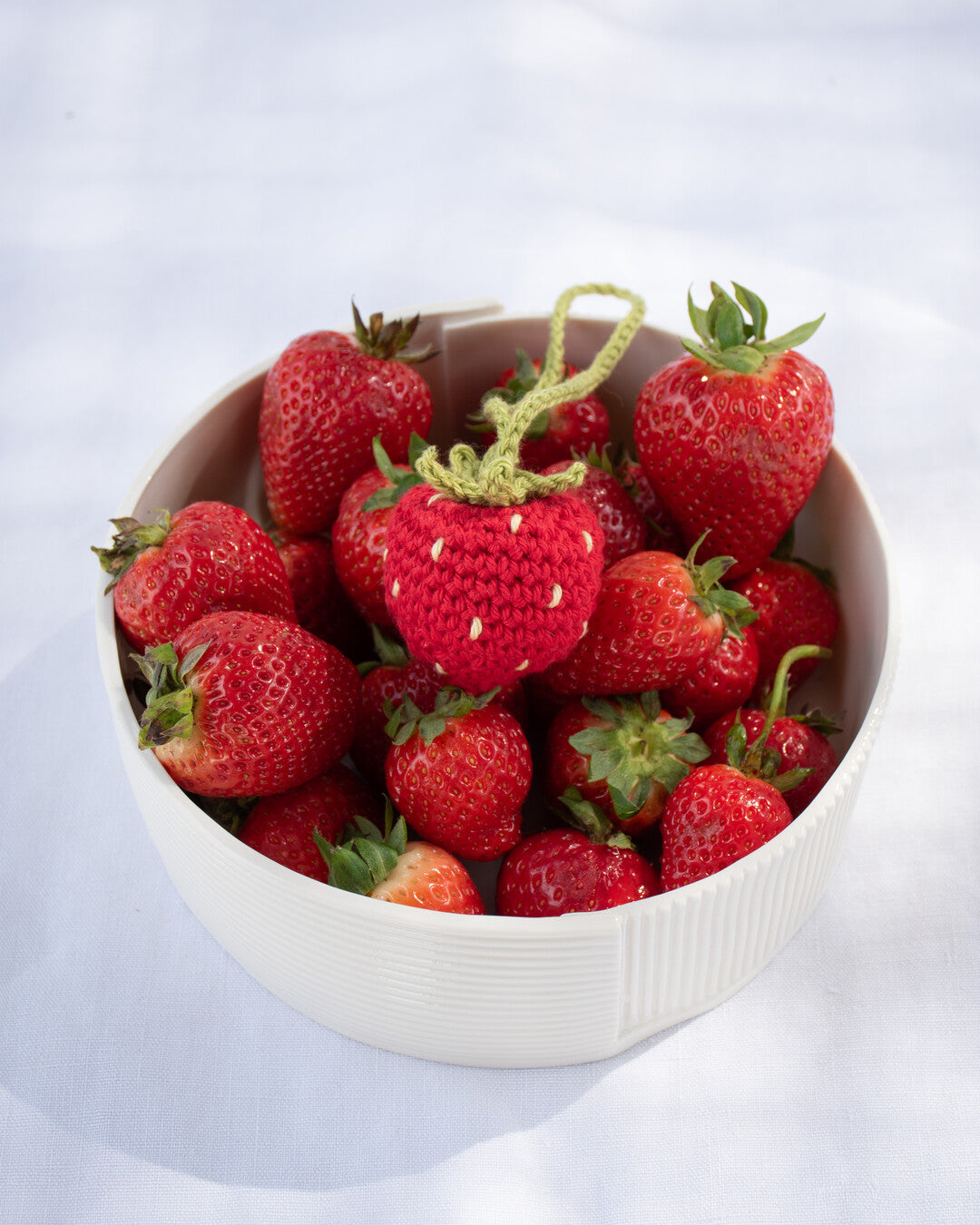 Sweet Strawberry - crochet bag charm