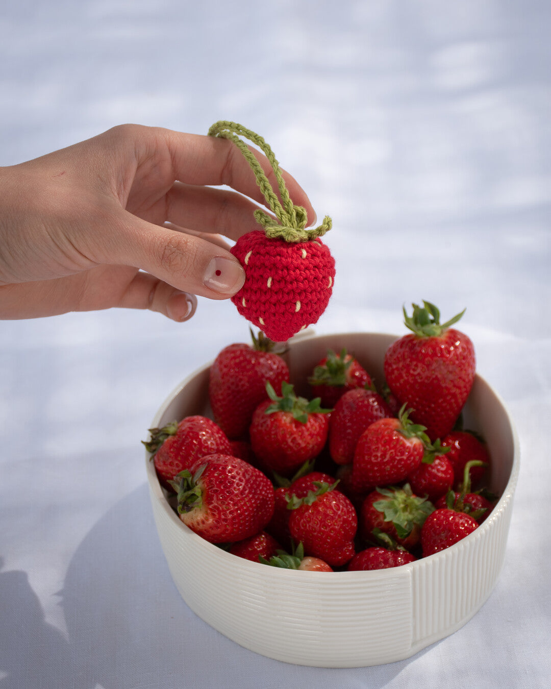 Sweet Strawberry - crochet bag charm
