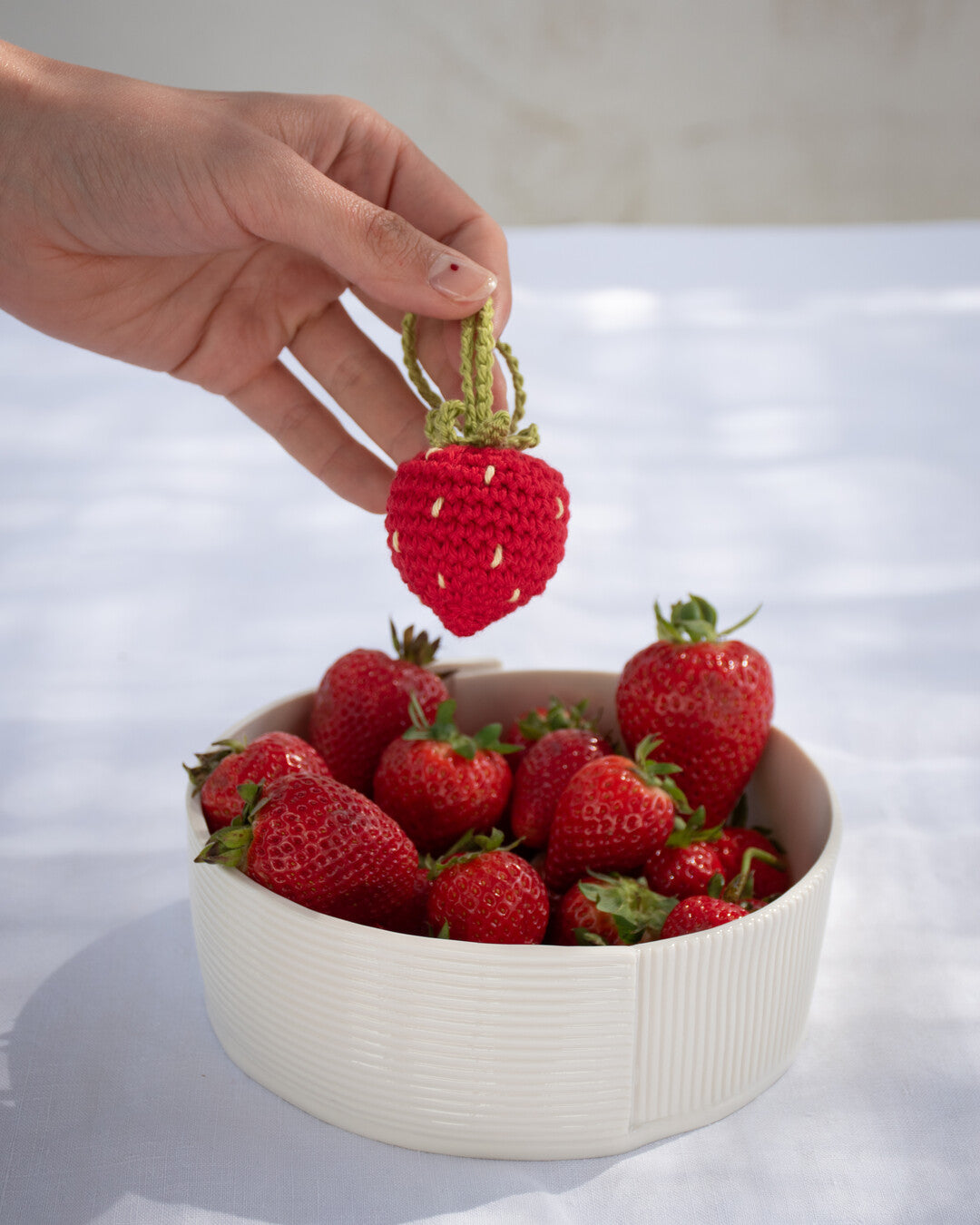 Sweet Strawberry - crochet bag charm