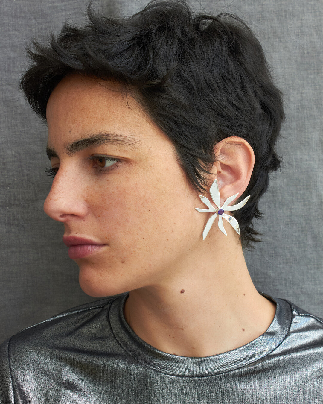 Handmade earrings with stone