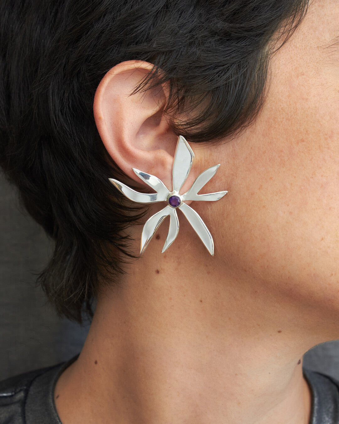 Handmade earrings with stone