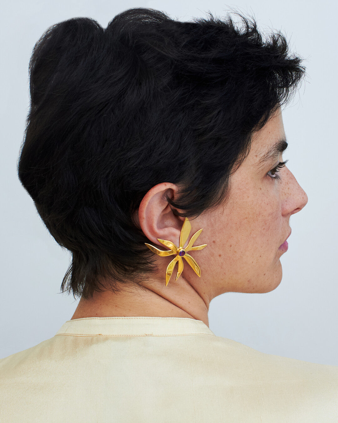 Handmade earrings with stone