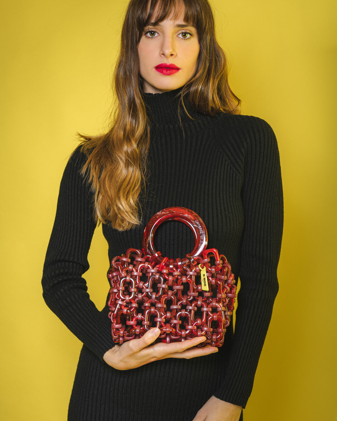 Handmade resin red bag - BiMOR Italy