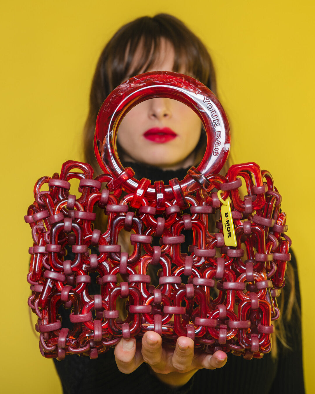 Handmade resin red bag - BiMOR Italy