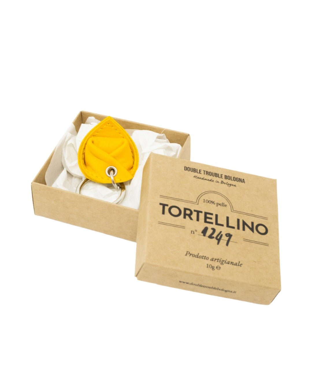 Handmade leather pasta keychain - custom - Double Trouble Bologna