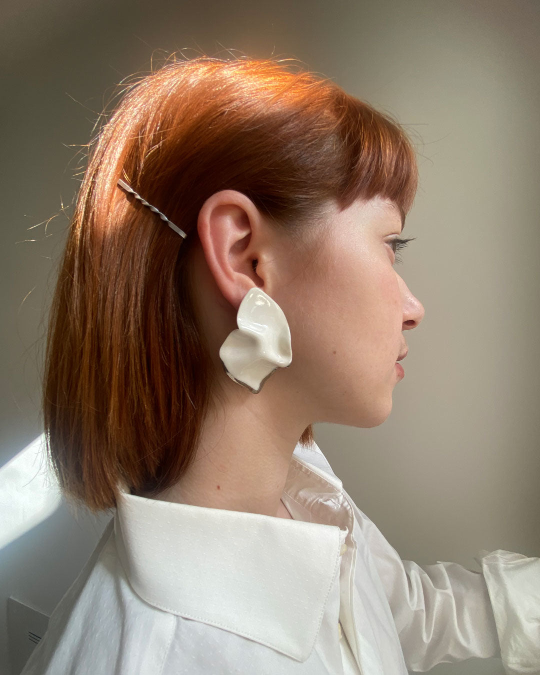 Eride Ceramic Platinum Earrings
