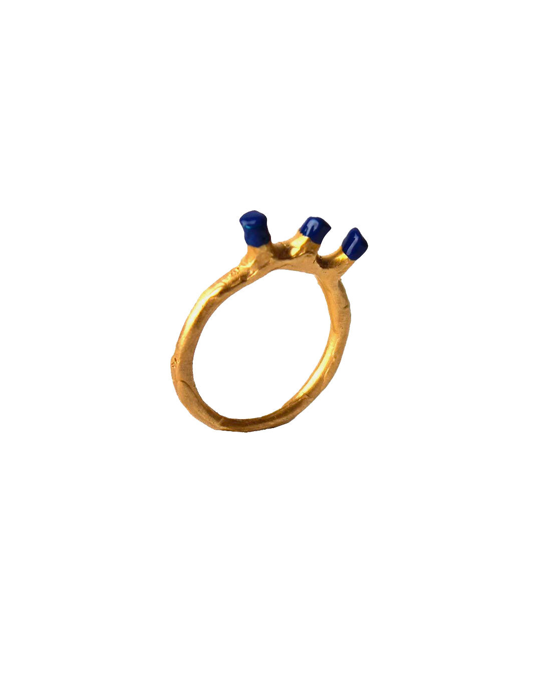 Handmade brass enamel ring - Lodovica Fusco