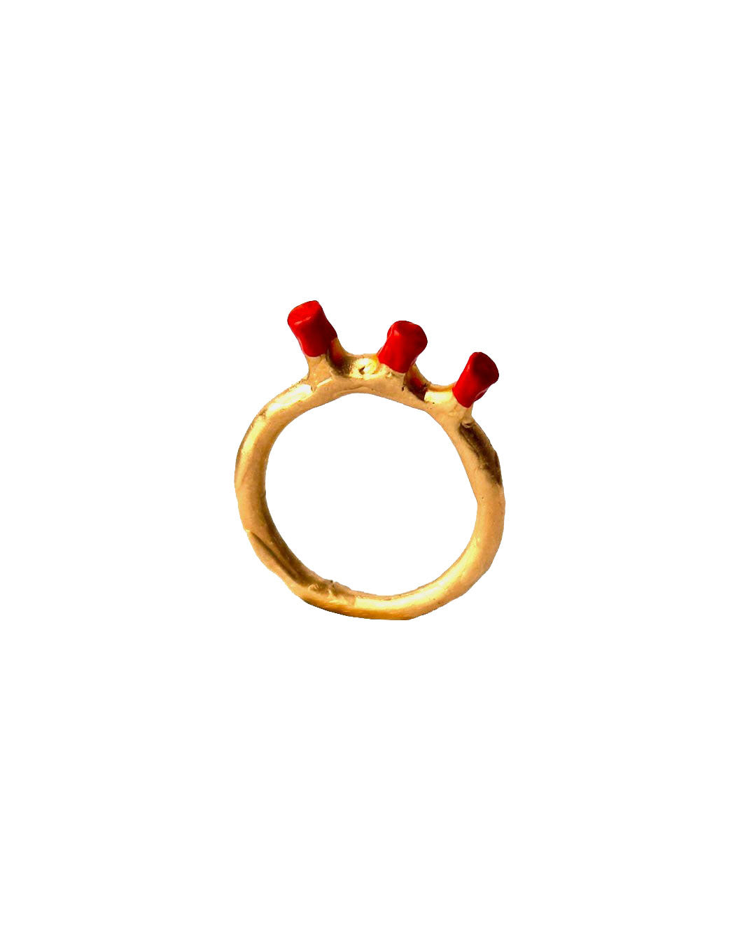 Handmade brass enamel ring - Lodovica Fusco