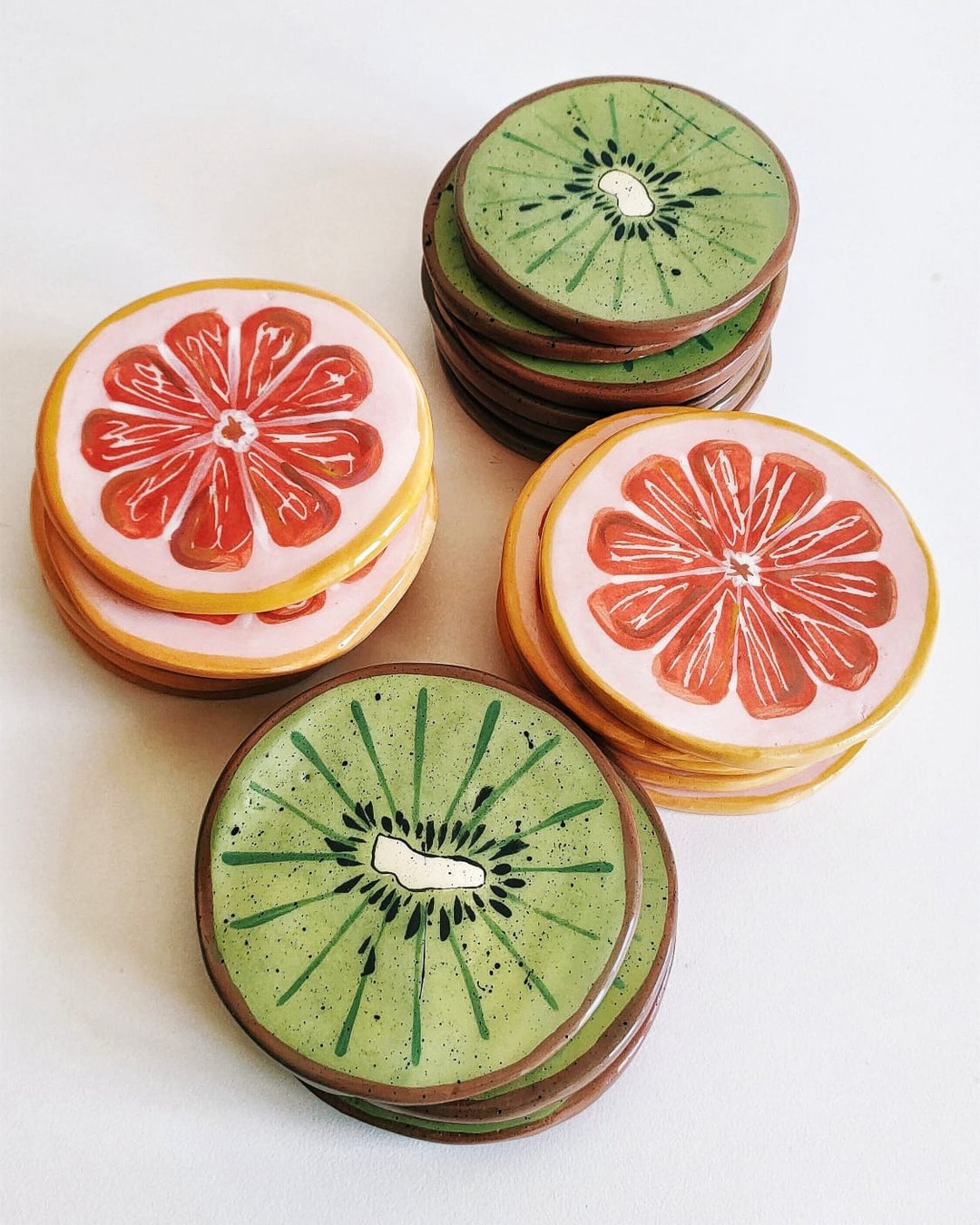 Handmade ceramic fruit coasters - Federica Massimi