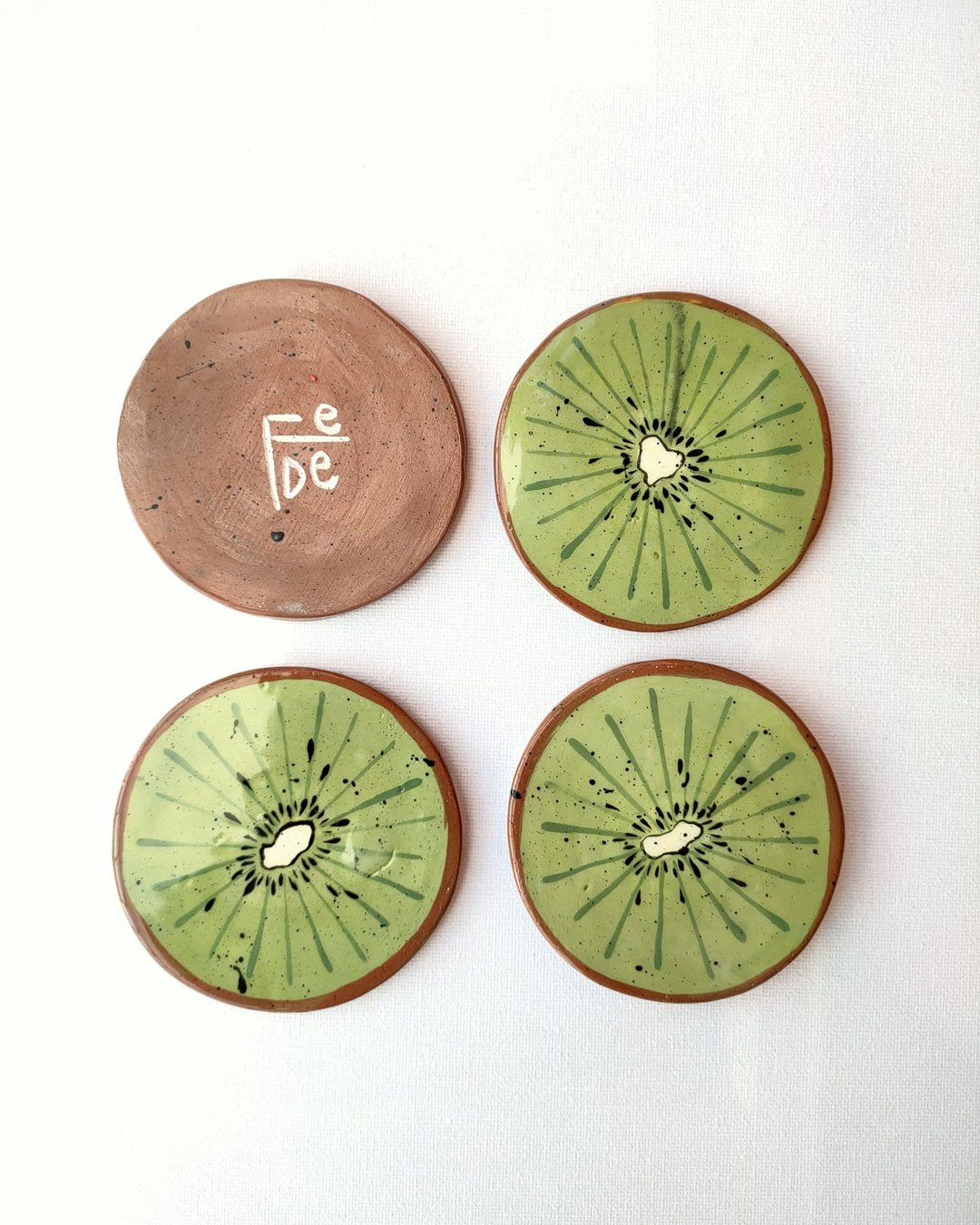 Handmade ceramic fruit coasters - Federica Massimi