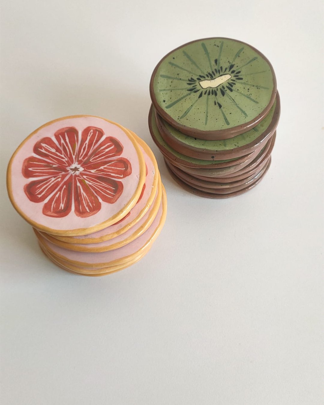 Handmade ceramic fruit coasters - Federica Massimi