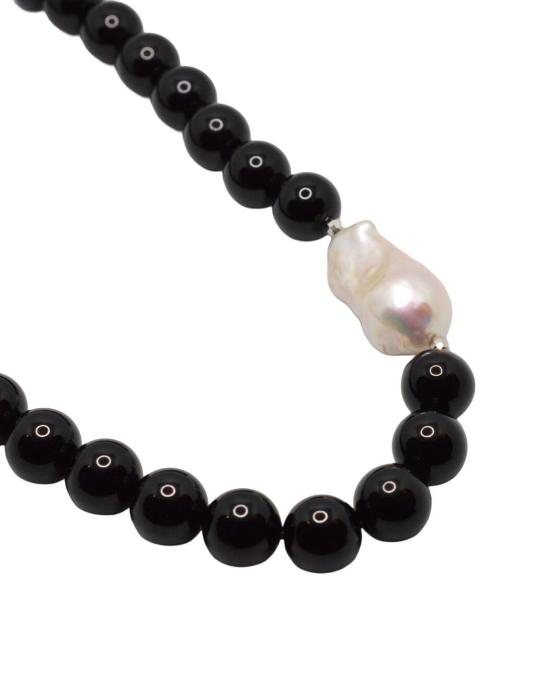 Scilla Onyx and Pearl Necklace