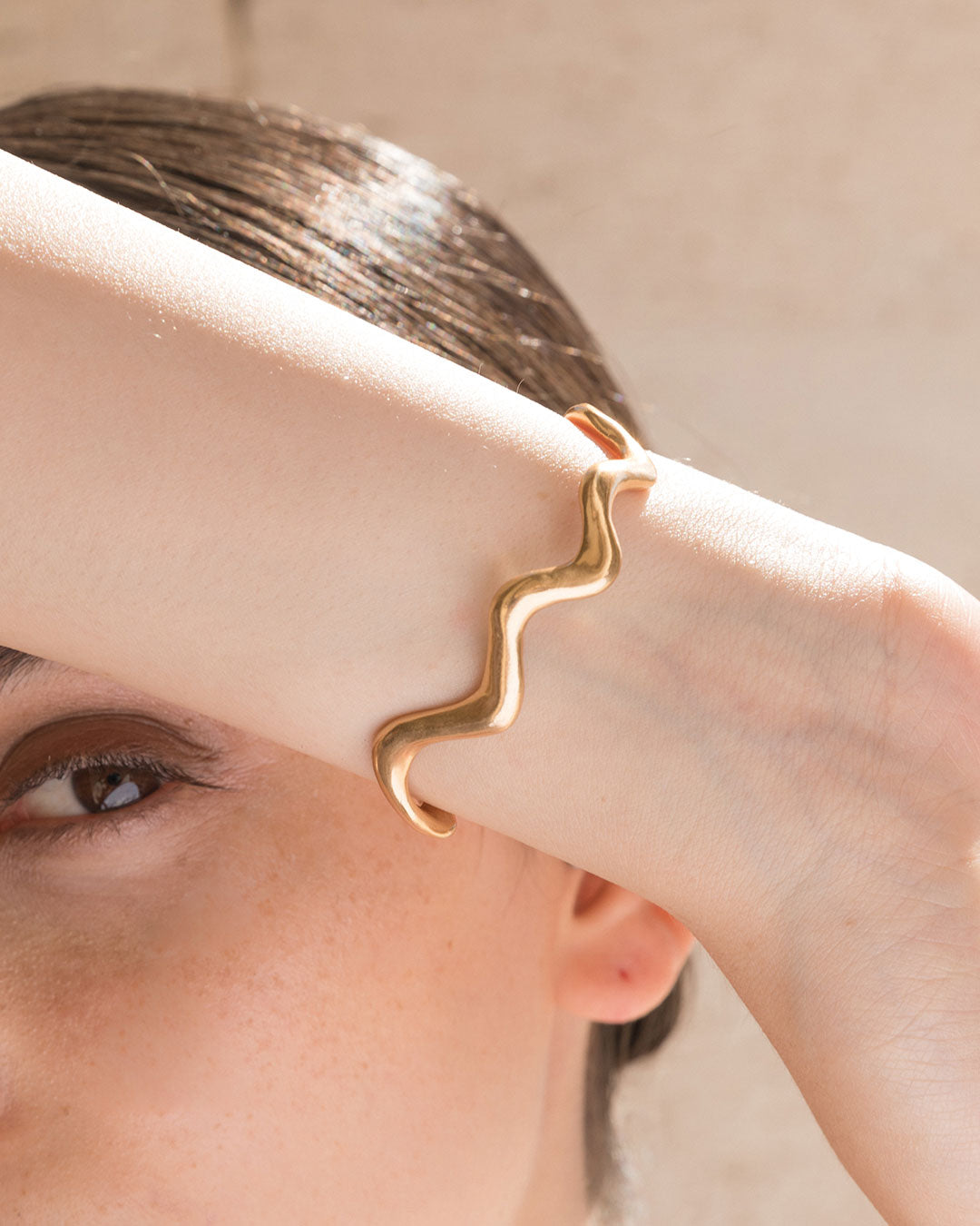 Coil Bracelet 24k gold plated bronze Giulia Barela Jewelry
