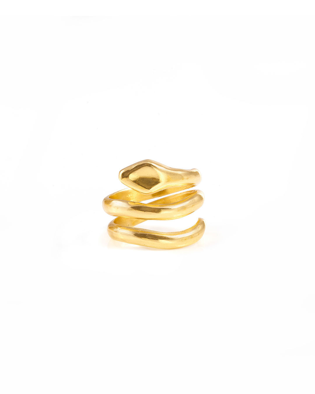 Double Coil Ring 24k gold plated bronze Giulia Barela Jewelry