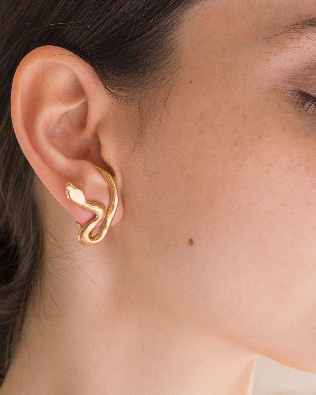 Tail Earrings 24k gold plated bronze Giulia Barela Jewelry