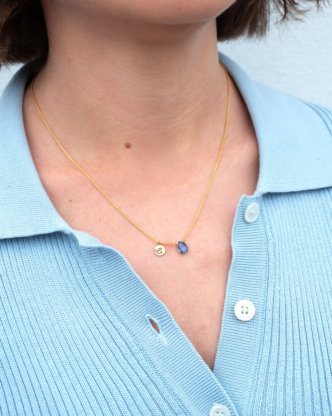 Personalizzato - Collana Letterina e pietra