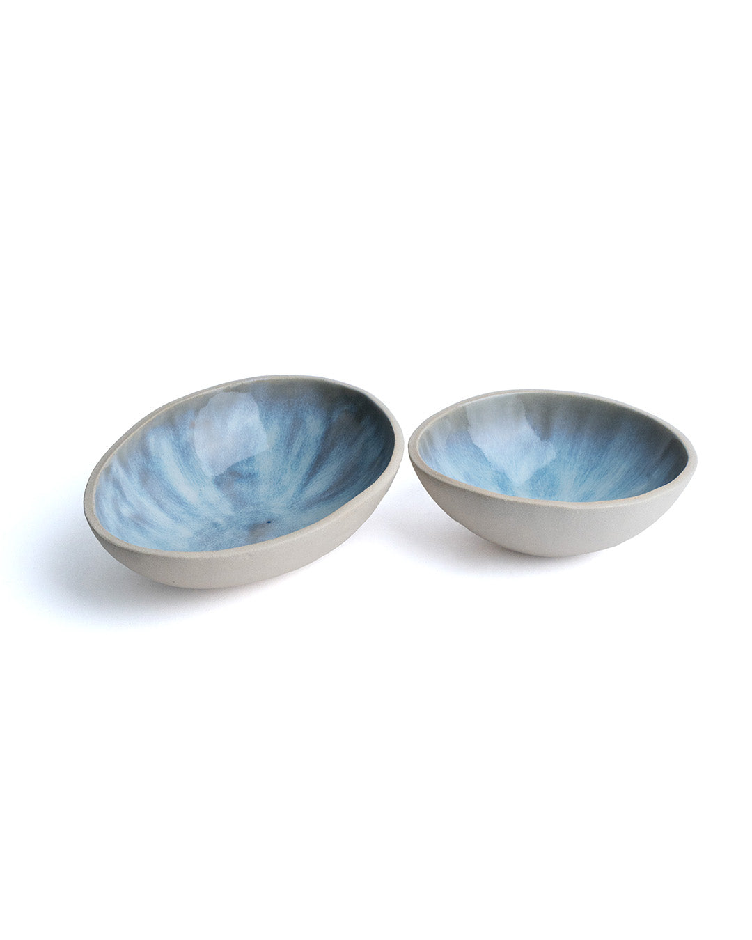 Iridescent Oval and Round Irregular Bowls - Set of 2 (-14%) - Goki Ceramique