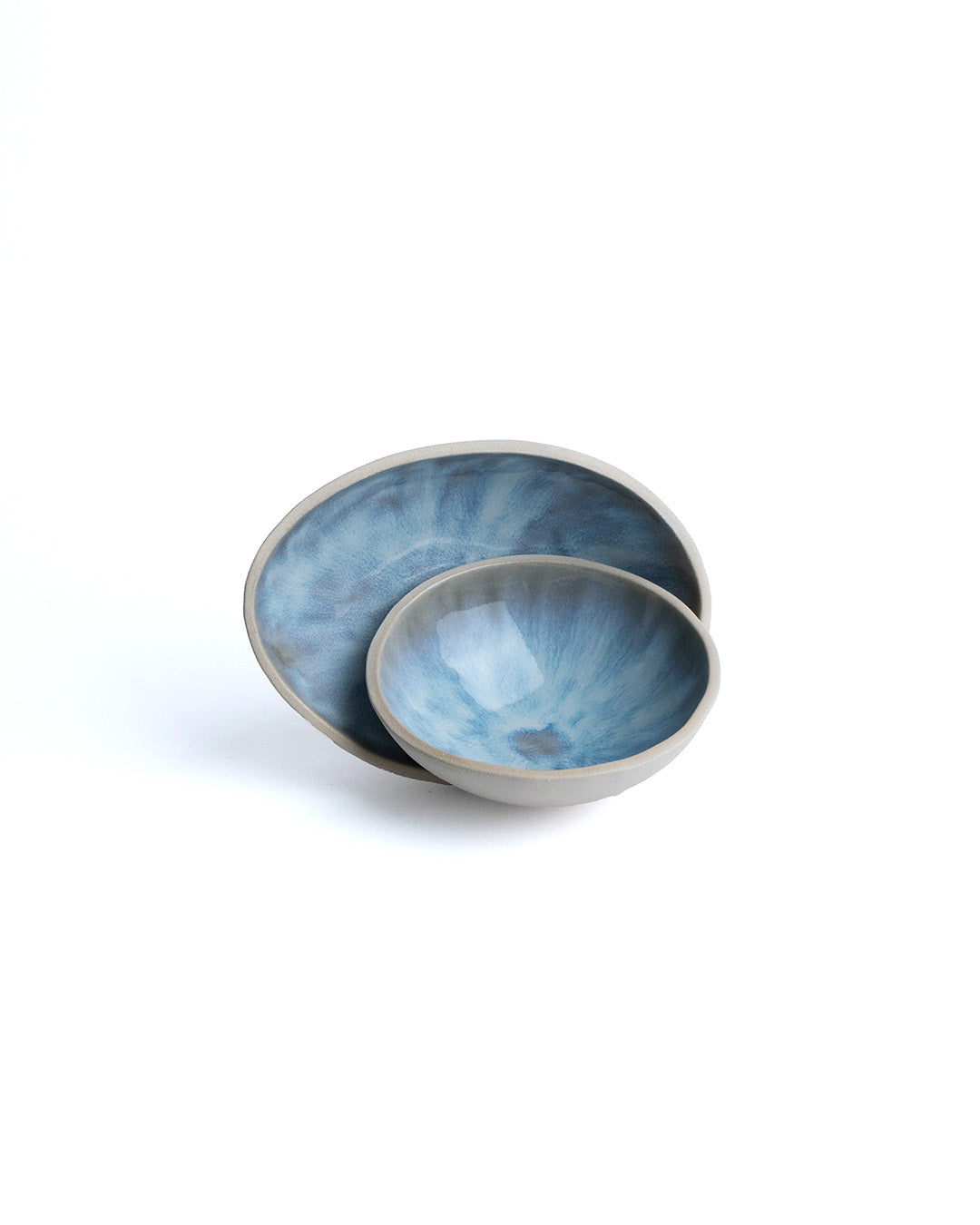 Iridescent Oval and Round Irregular Bowls - Set of 2 (-14%) - Goki Ceramique