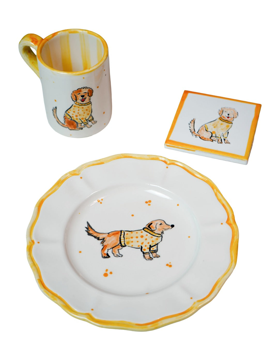 Scalloped Golden Retriever Set