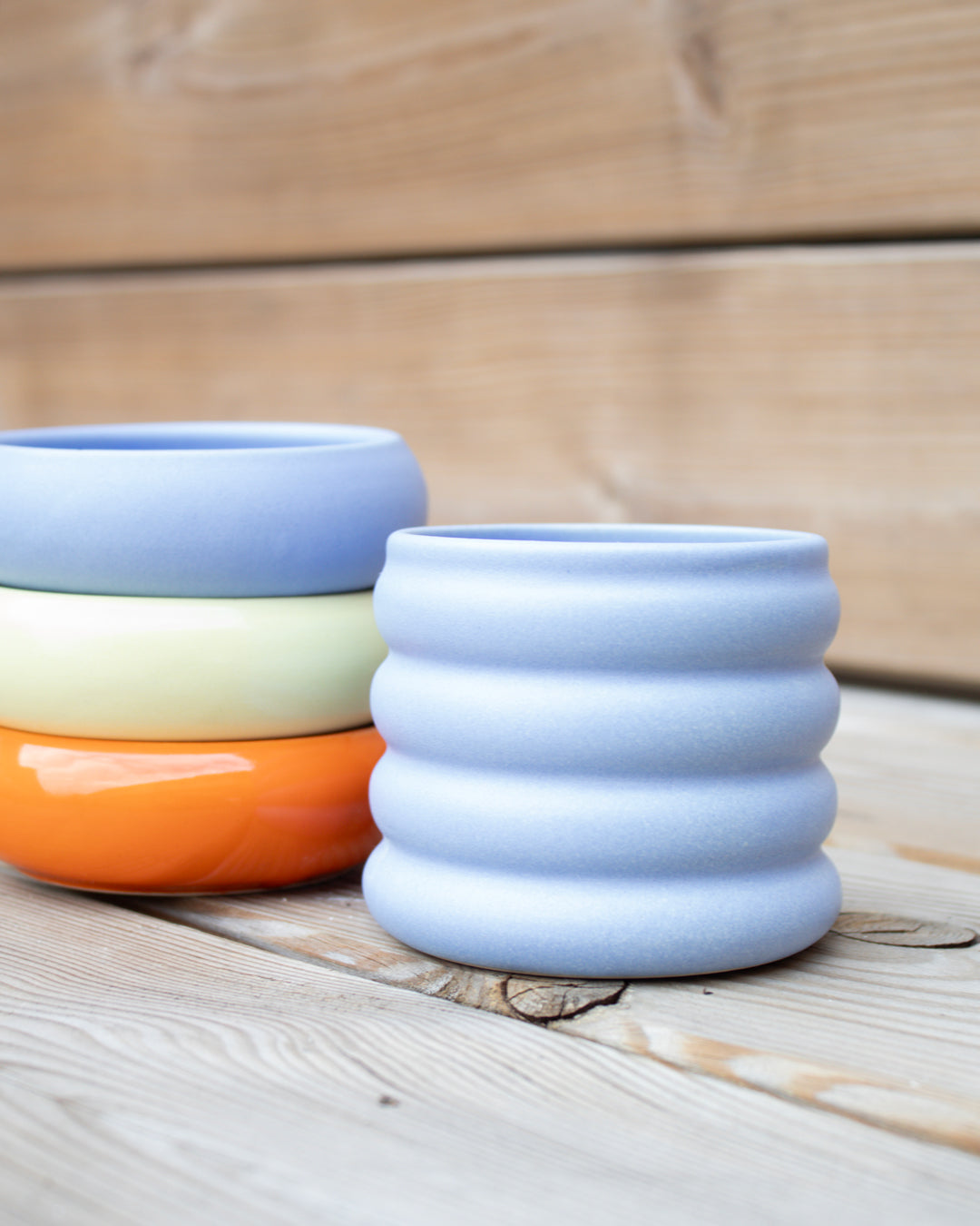 Bumpy cup handmade handcrafted pottery colorful round