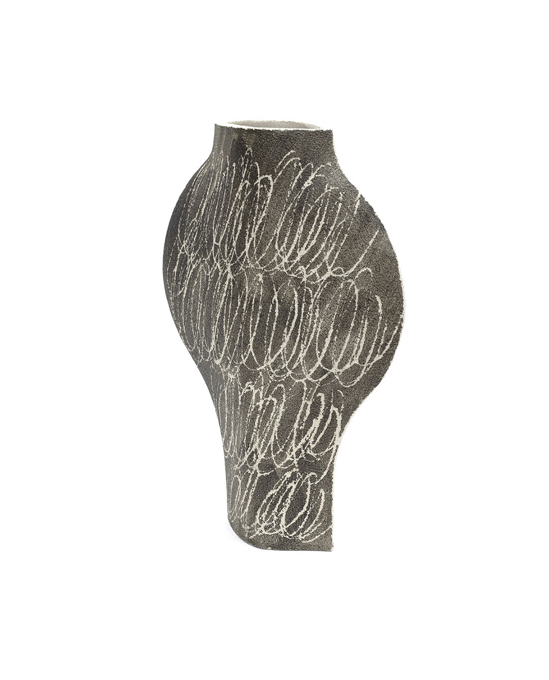 Vaso in ceramica illustrato ‘Dal - Negative Circles Black’