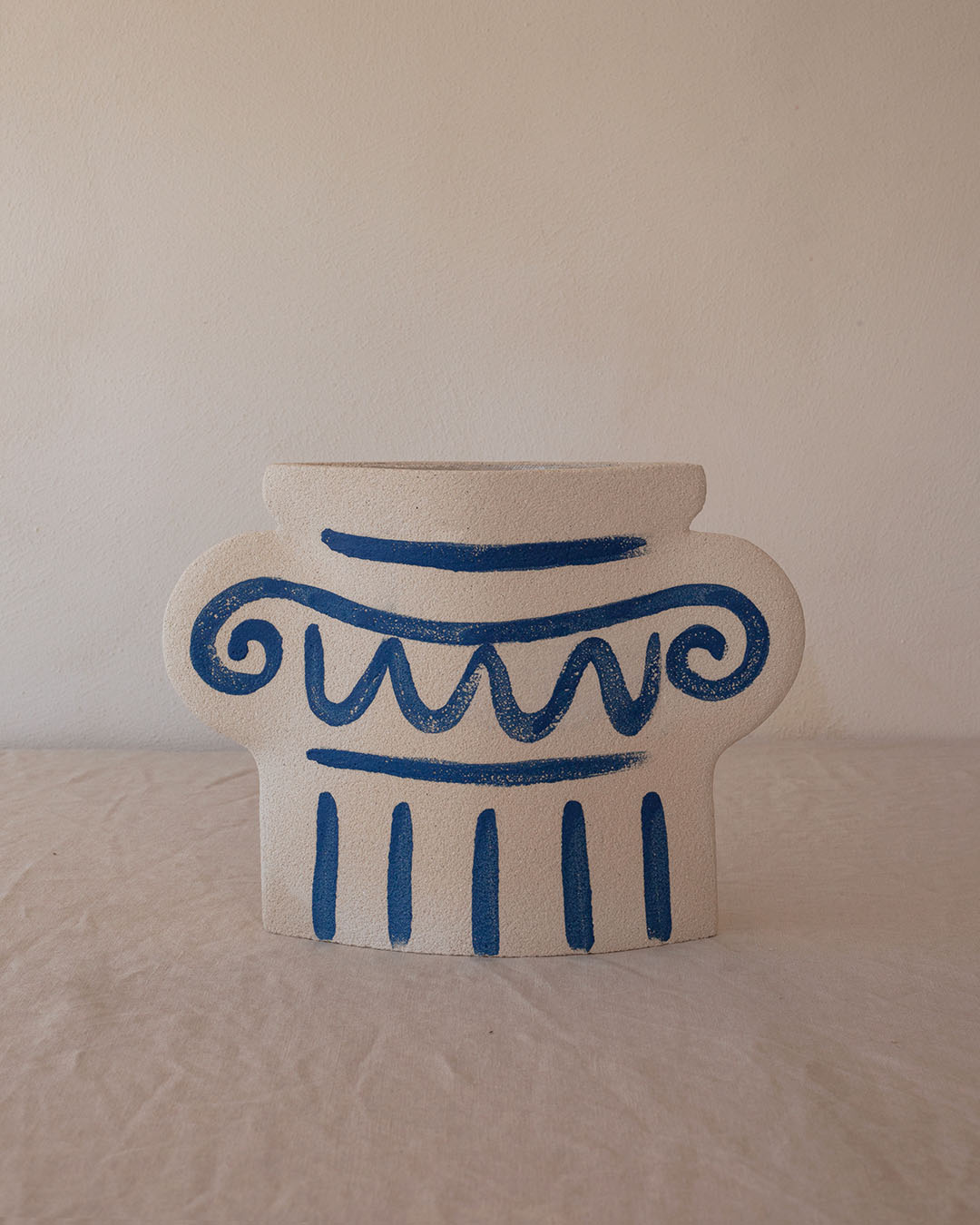 'Greek Column' Ceramic Illustrated Vase