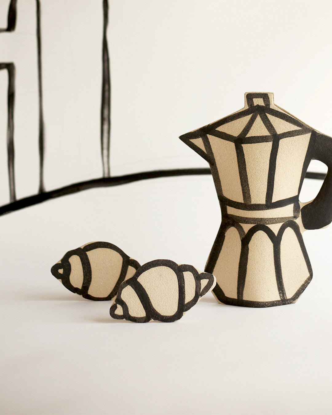 'Croissant' Ceramic Illustrated Object
