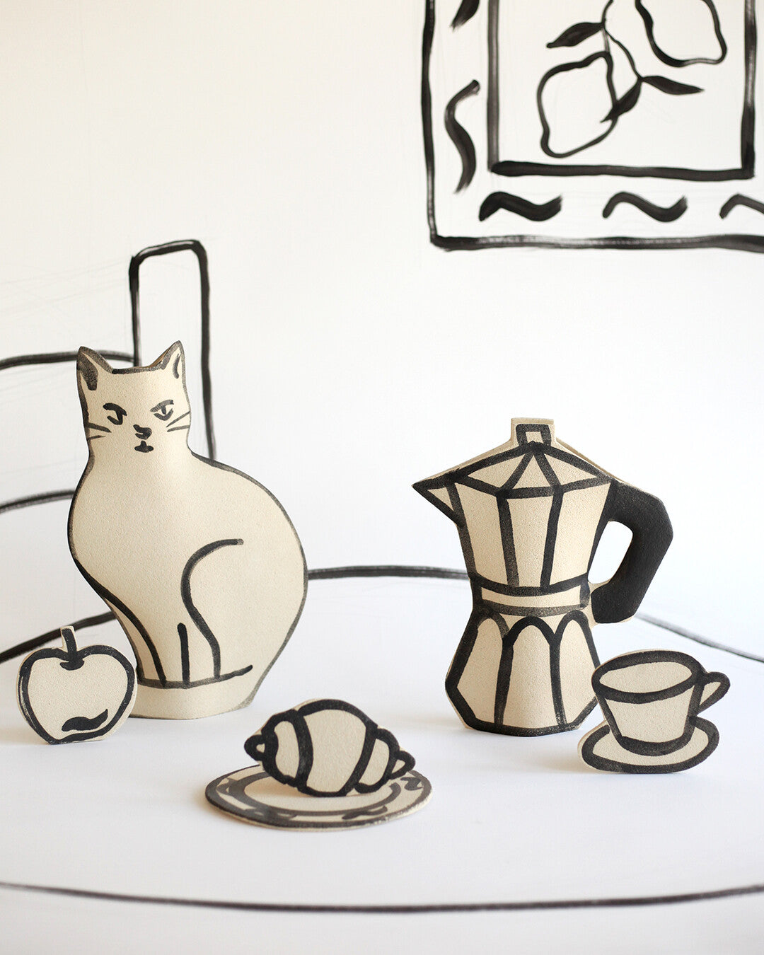 'Croissant' Ceramic Illustrated Object