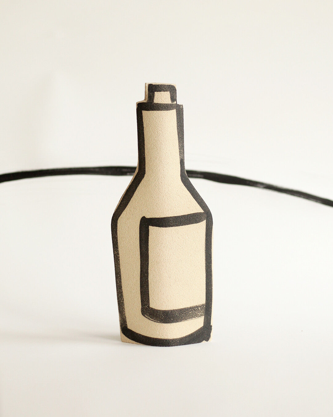 'Wine Bottle' Ceramic Illustrated Vase