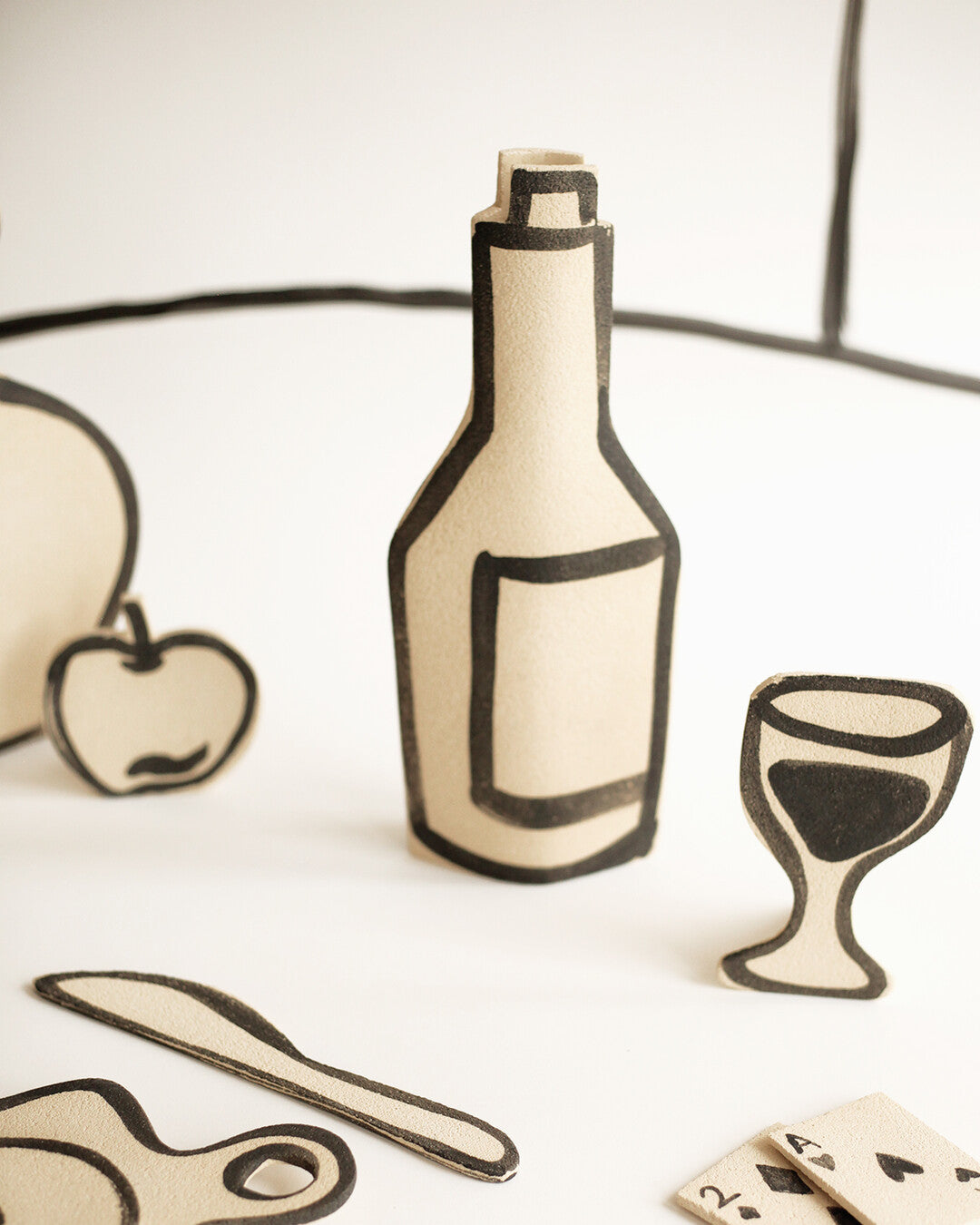 'Wine Glass' Ceramic Illustrated Object