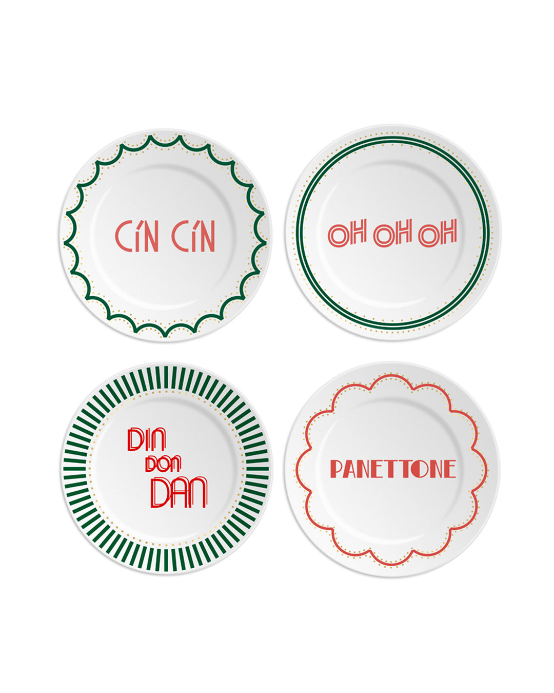 Christmas bread plate MIX- Set of 4