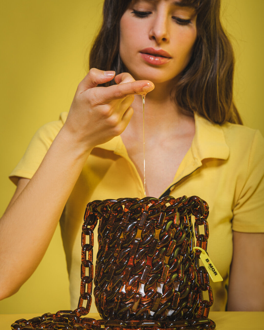 Handmade resin bucket bag - BiMOR Italy