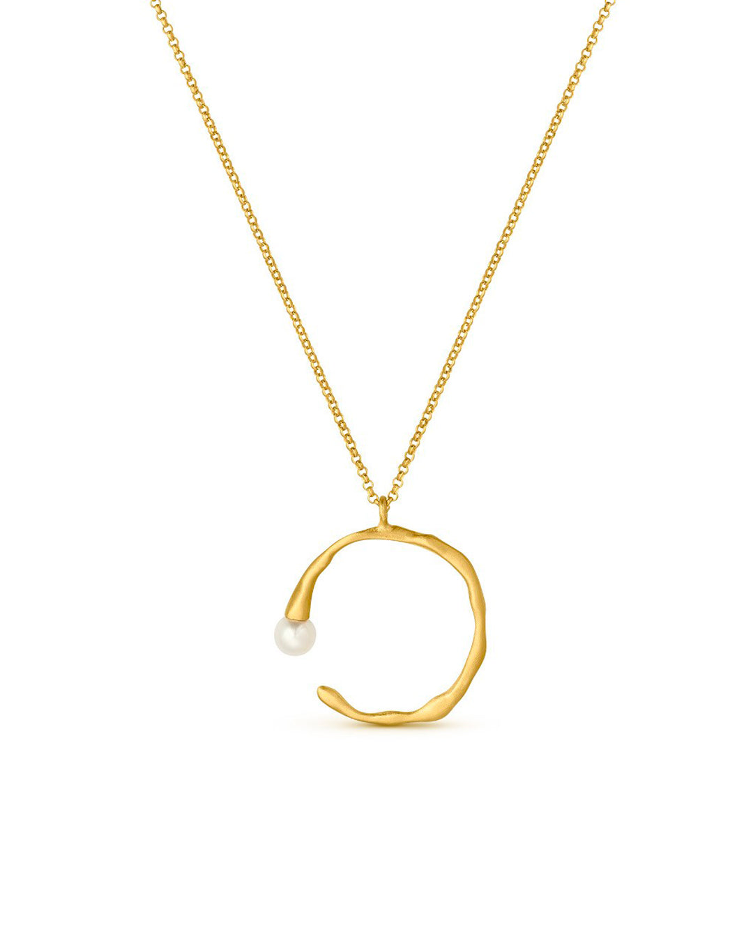 Handmade golden necklace with murano glass pearl - Joidart