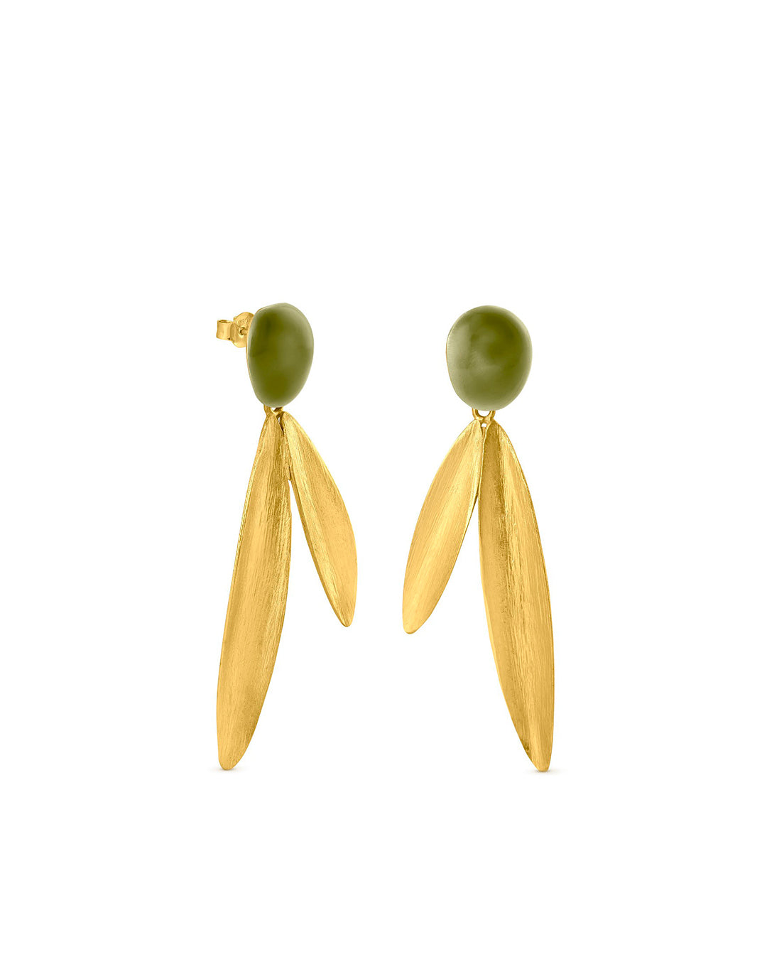 Handmade golden and enameled earrings - Joidart
