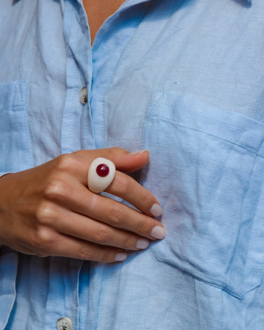 Vaniglia Olo Ring with stone
