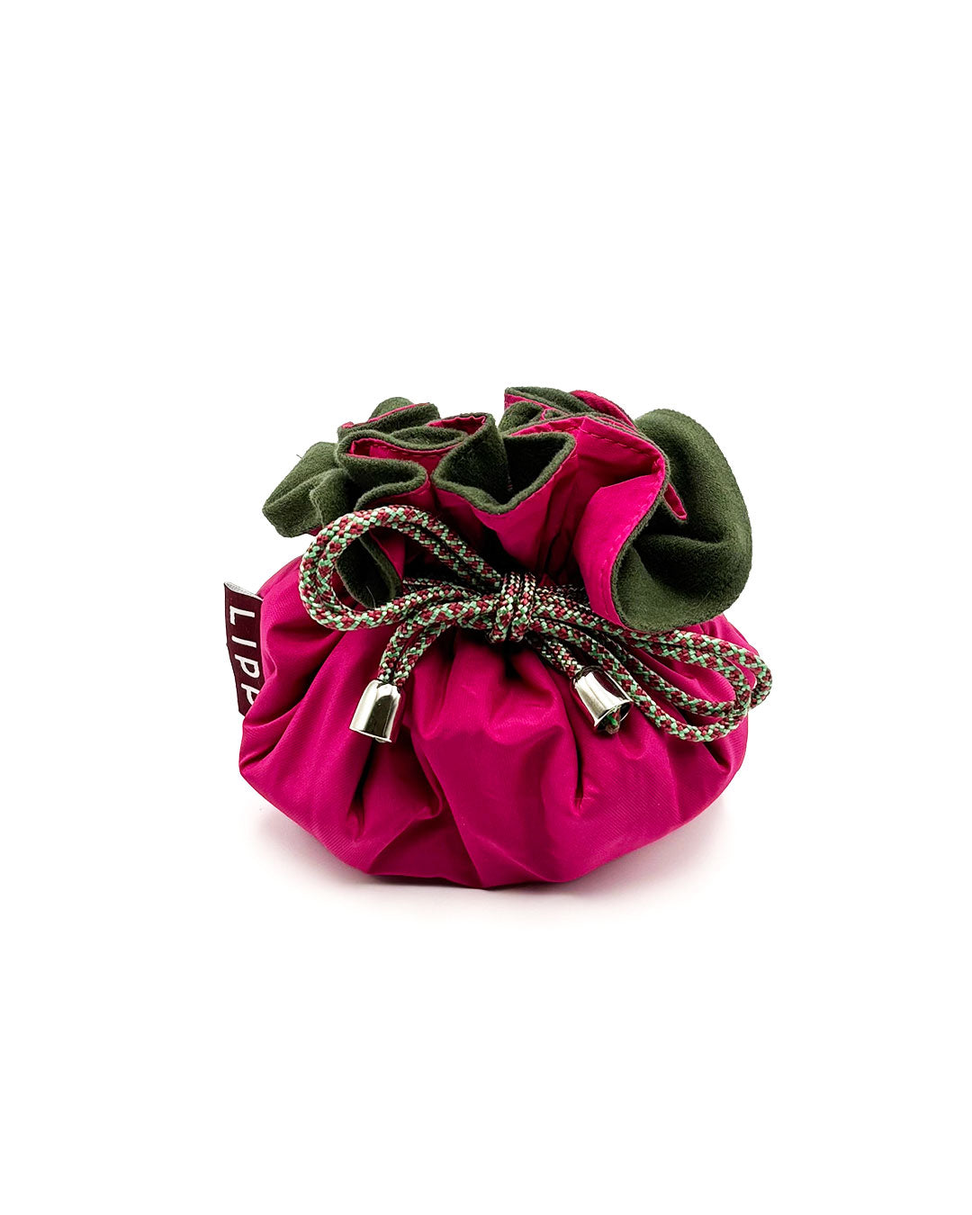 Drawstring Jewelry Bag - Fuchsia/Olive
