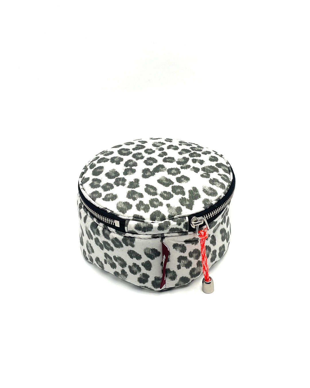 Round Zip Jewelry Bag - Leopard/Olive